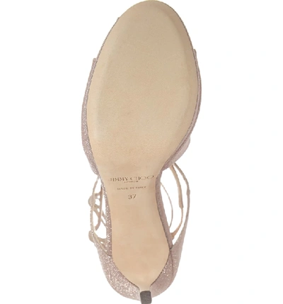 Shop Jimmy Choo Lance Strappy Platform Sandal In Ballet Pink Glitter