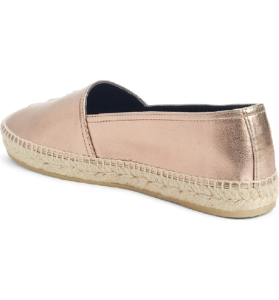 Shop Saint Laurent Logo Espadrille In Blush Metal