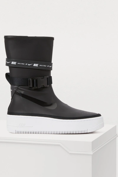 Shop Nike Air Force 1 Sage High Sneakers In Black/black-white