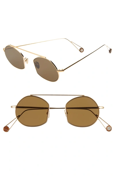 Shop Ahlem Victoire 47mm Aviator Sunglasses - Yellow Gold