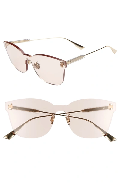 Shop Dior Quake2 135mm Rimless Shield Sunglasses - Nude