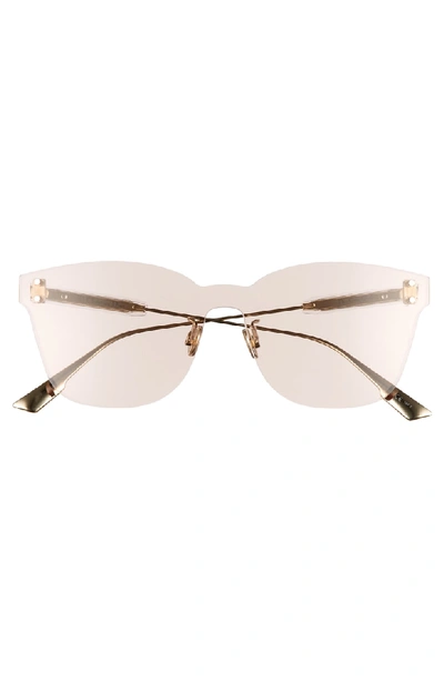 Shop Dior Quake2 135mm Rimless Shield Sunglasses - Nude
