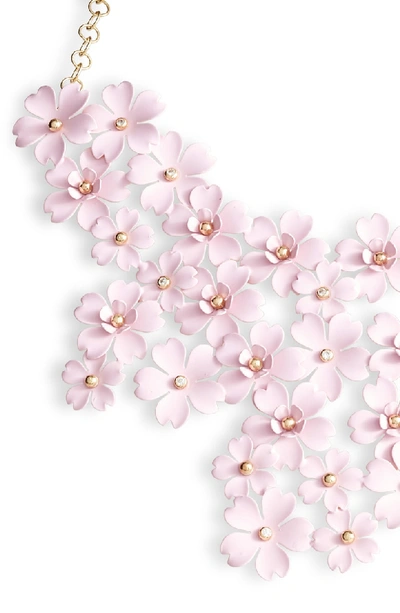Shop Serefina Cherry Blossom Statement Necklace In Blush