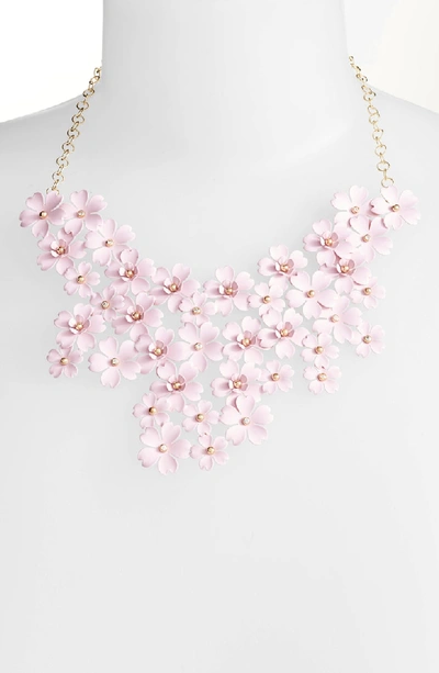 Shop Serefina Cherry Blossom Statement Necklace In Blush