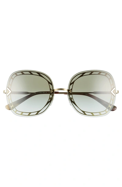 Shop Tory Burch 58mm Gradient Square Sunglasses - Gold/ Green Gradient