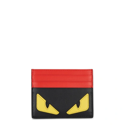 Shop Fendi Monster Leather Card Holder In Multicoloured