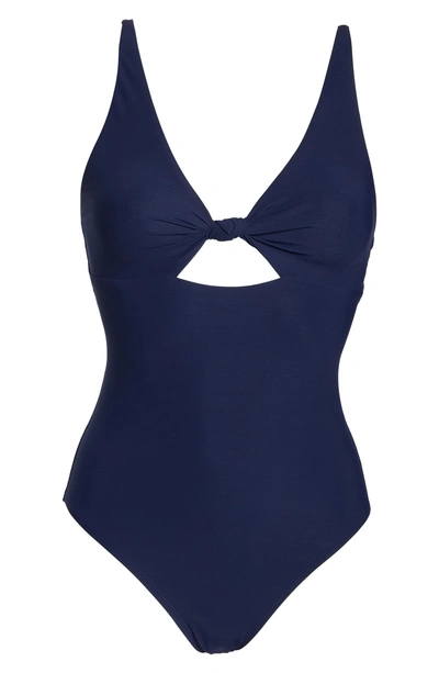 Shop Tory Burch Palma One-piece Cutout Swimsuit In Tory Navy