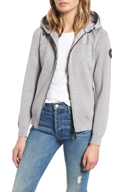 Shop Canada Goose Windbridge Hooded Sweater Jacket In Silver Ore
