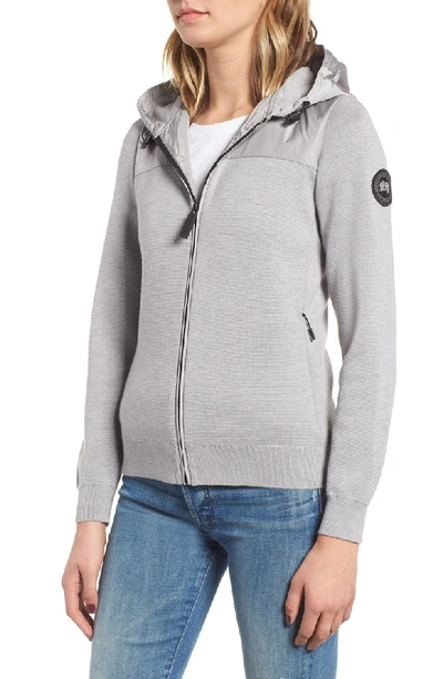 Shop Canada Goose Windbridge Hooded Sweater Jacket In Silver Ore