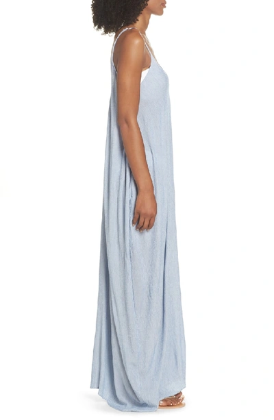 Shop Elan Cover-up Maxi Dress In Blue Stripe