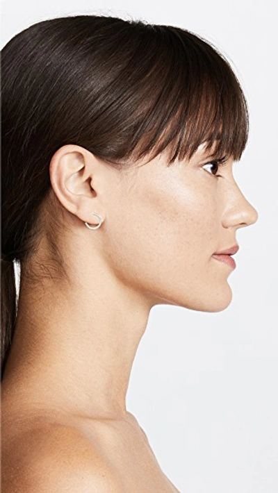 Shop Gorjana Taner Bar Mini Hoop Earrings In Silver