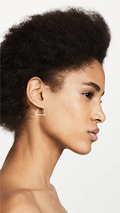 Shop Rebecca Minkoff Trapezoid Hoop Earrings In Yellow Gold