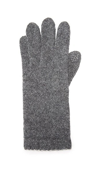 Shop Carolina Amato Texting Gloves In Grey