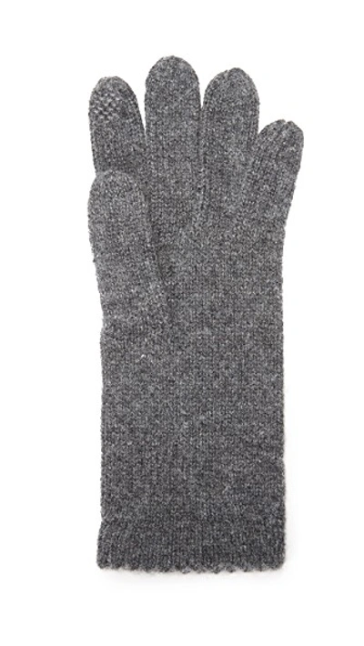 Shop Carolina Amato Texting Gloves In Grey