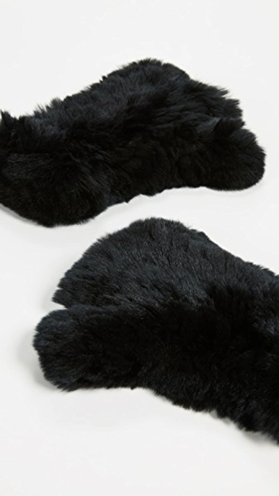 Shop Adrienne Landau Rabbit Fur Fingerless Gloves In Black