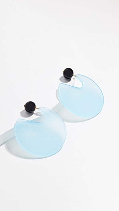 Shop Marni Circular Disc Earrings In Sky