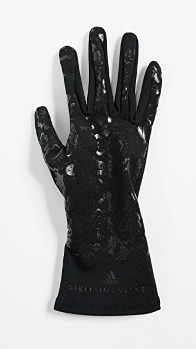 Adidas By Stella Mccartney Running Gloves In Black/reflective Silver |  ModeSens