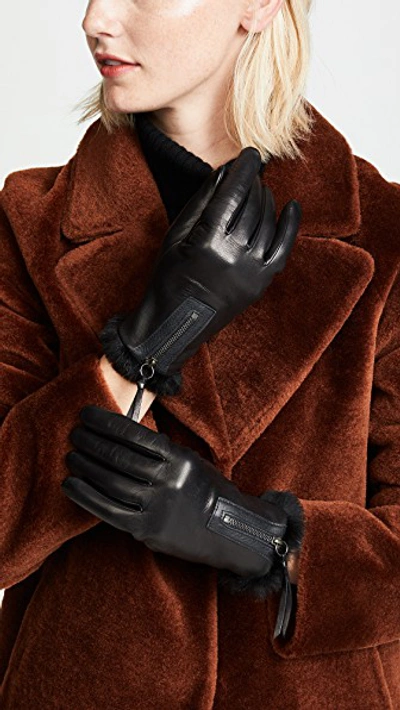 Shop Agnelle Marina Gloves In Black
