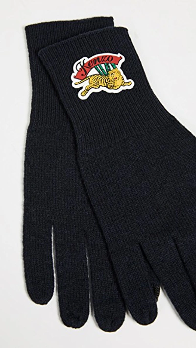 Shop Kenzo Jumping Tiger Women Gloves In Black
