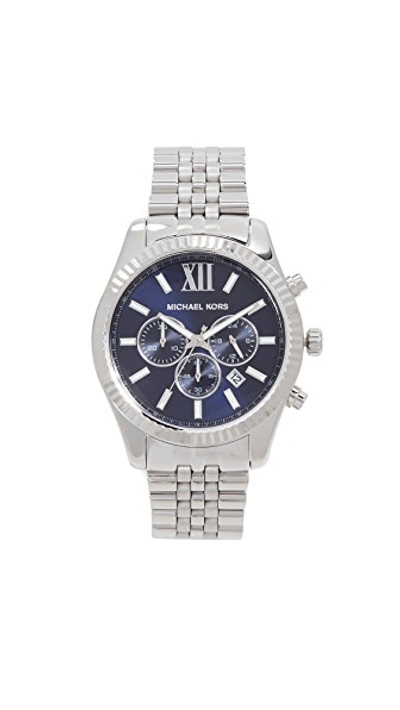 Shop Michael Kors Lexington Watch, 45mm In Silver