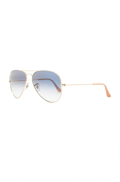 Shop Ray Ban Aviator In Arista And Gradient Light Blue