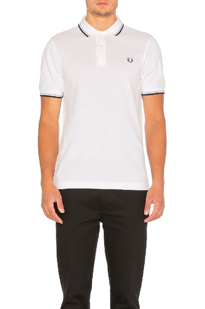 Shop Fred Perry Twin Tipped Slim Fit Polo In White