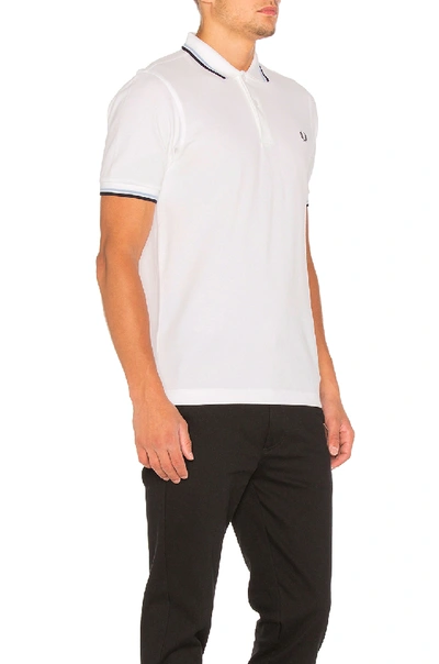 Shop Fred Perry Twin Tipped Slim Fit Polo In White