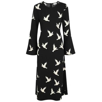 Shop Stine Goya Clara Dove-jacquard Dress In Black And White