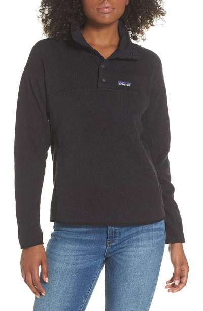 Shop Patagonia Lightweight Better Sweater Marsupial Fleece Pullover In Black