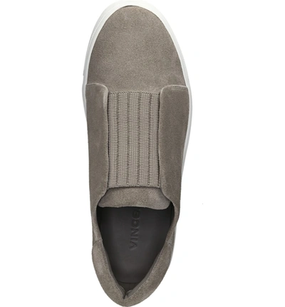 Shop Vince Cantara Slip-on Sneaker In Light Woodsmoke Suede