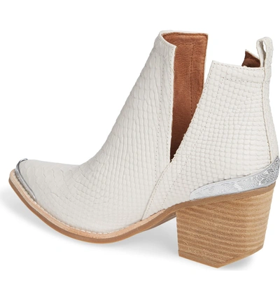 Shop Jeffrey Campbell Cromwell Cutout Western Boot In White Snake Print Leather