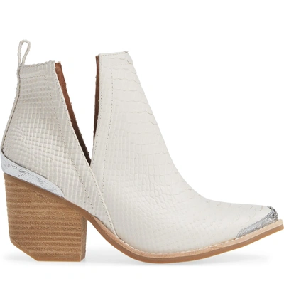 Shop Jeffrey Campbell Cromwell Cutout Western Boot In White Snake Print Leather