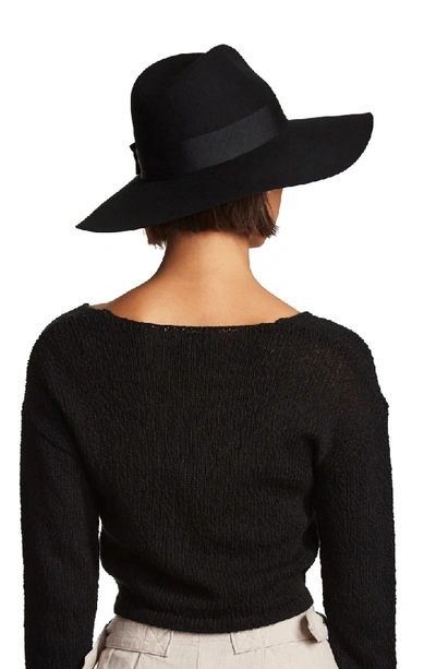 Shop Brixton 'piper' Floppy Wool Hat - Black In Black/ Black