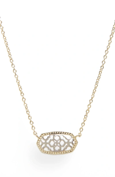 Shop Kendra Scott Elisa Filigree Pendant Necklace In Silver Filigree/ Gold
