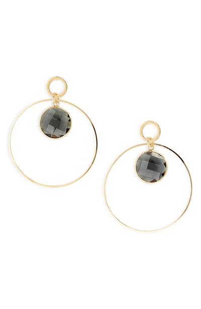 Shop Elise M Crystal Hoop Earrings In Gold/ Grey