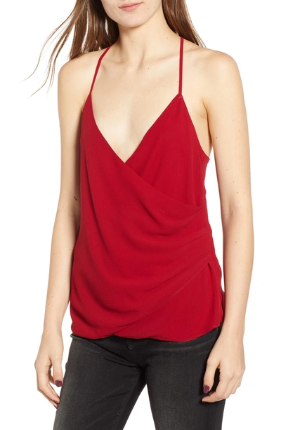 Shop Rebecca Minkoff Khole Faux Wrap Camisole In Red