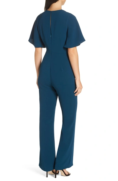 Shop Harlyn Twist Front Jumpsuit In Forest Green