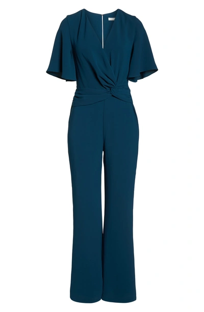 Shop Harlyn Twist Front Jumpsuit In Forest Green