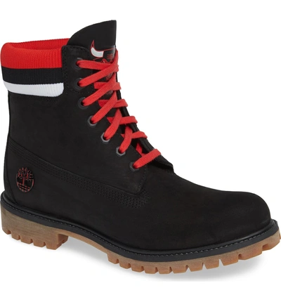 Shop Timberland Premium Nba Collection Boot In Black/ Red/ Chicago Bulls Boot