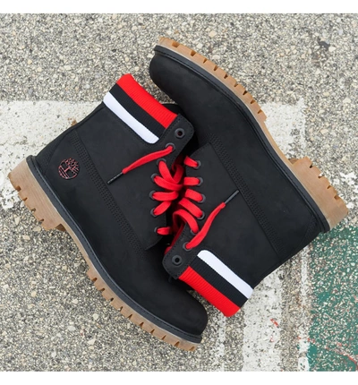 Shop Timberland Premium Nba Collection Boot In Black/ Red/ Chicago Bulls Boot