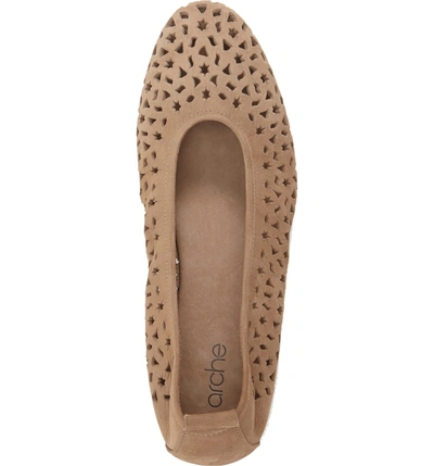 Shop Arche 'lilly' Flat In Sand Leather