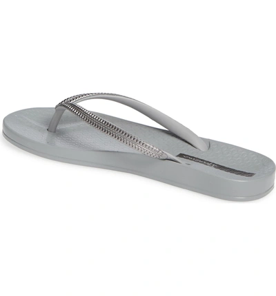 Shop Ipanema Ana Metallic Flip Flop In Grey/ Grey