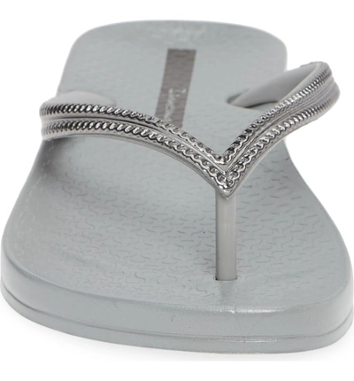 Shop Ipanema Ana Metallic Flip Flop In Grey/ Grey
