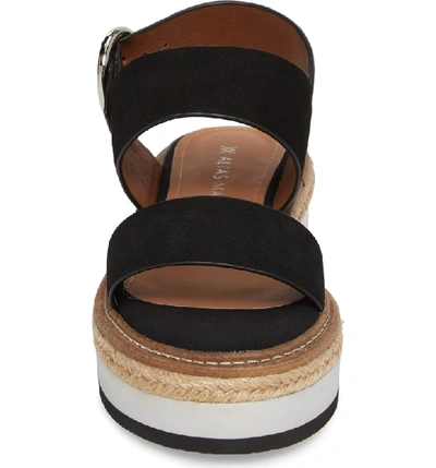 Shop Alias Mae Niche Platform Sandal In Black Nubuck Leather
