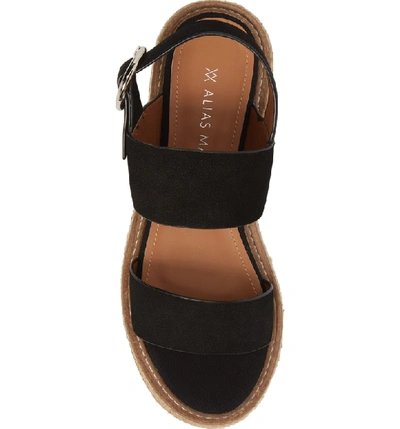 Shop Alias Mae Niche Platform Sandal In Black Nubuck Leather