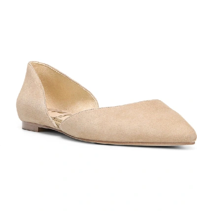 Shop Sam Edelman Rodney Pointy Toe D'orsay Flat In Oatmeal Suede