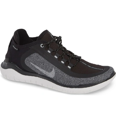 Nike Free Rn Shield Water Repellent Shoe In Black/ Metallic Silver-grey | ModeSens