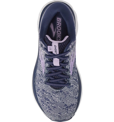 Shop Brooks Ghost 11 Running Shoe In Navy/ Grey/ Purple Rose