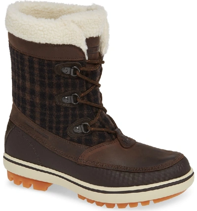 Shop Helly Hansen Georgina Snow Waterproof Boot In Clay/ Coffee Bean