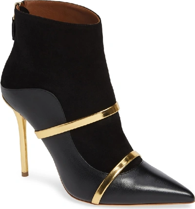 Shop Malone Souliers Madison Double Band Boot In Black/ Gold